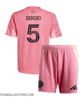 Günstige Inter Miami Sergio Busquets #5 Heimtrikotsatz Kinder 2025-26 Kurzarm (+ Kurze Hosen)